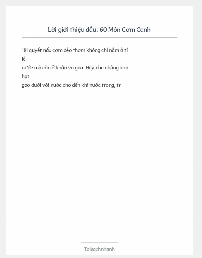 Trích đoạn 60 Món Cơm Canh