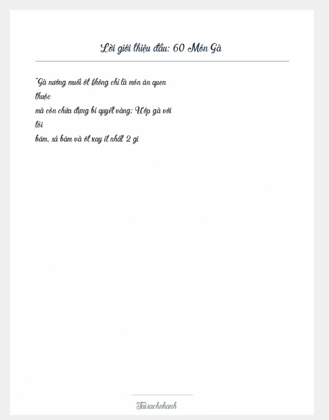 Trích đoạn 60 Món Gà