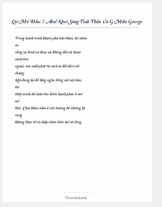 Trích đoạn 7 Aha! Khơi Sáng Tinh Thần Và G Mike George