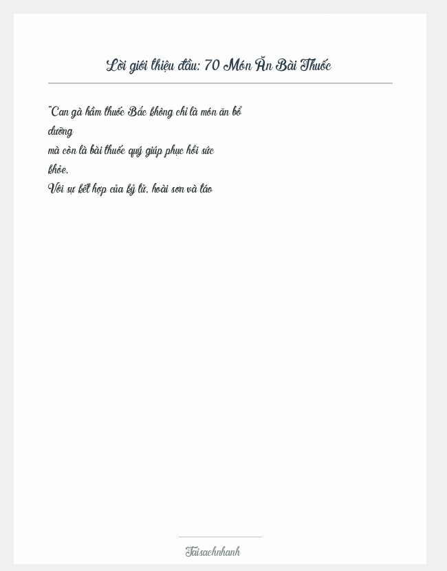 Trích đoạn 70 Món Ăn Bài Thuốc