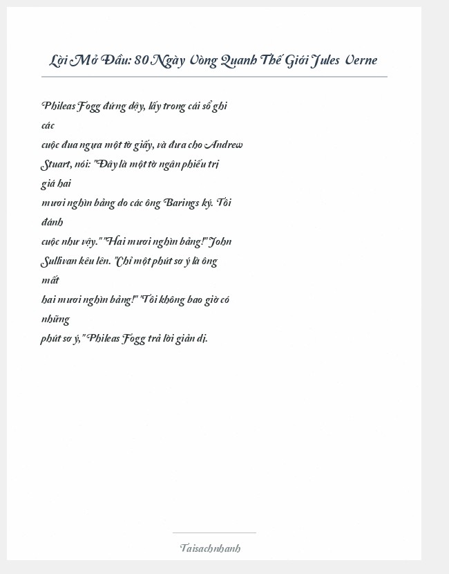 Trích đoạn 80 Ngày Vòng Quanh Thế Giới Jules Verne