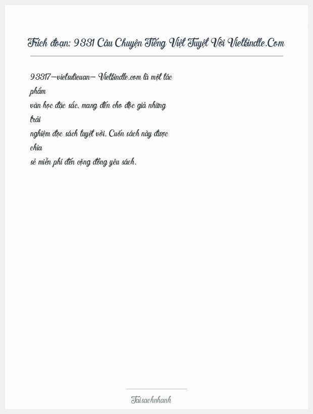 Trích đoạn 9331 Câu Chuyện Tiếng Việt Tuyệt Vời Vietkindle.Com