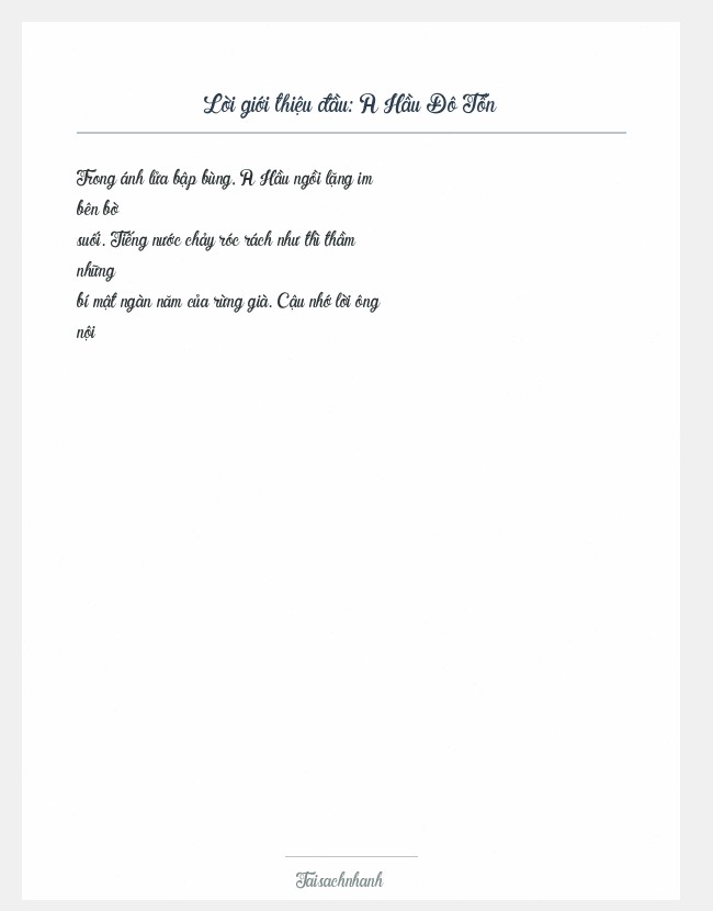 Trích đoạn A Hầu Đô Tốn