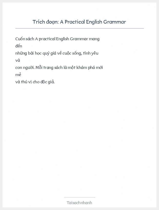Trích đoạn A Practical English Grammar