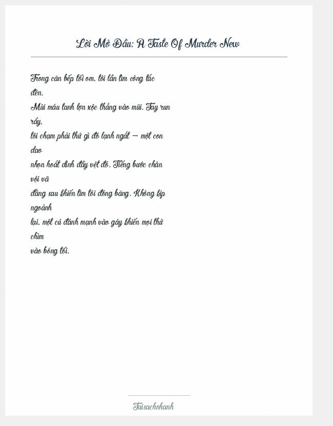 Trích đoạn A Taste Of Murder New