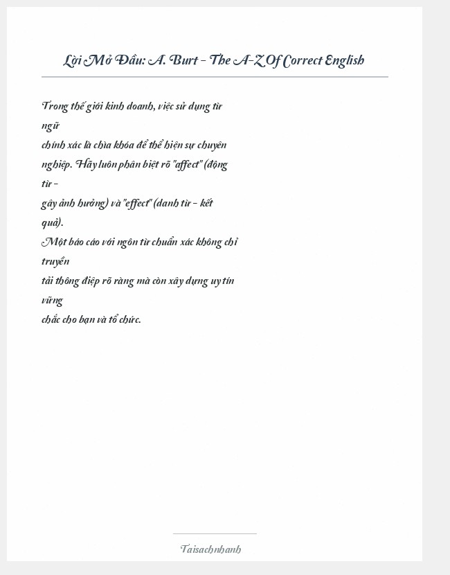 Trích đoạn A. Burt - The A-Z Of Correct English