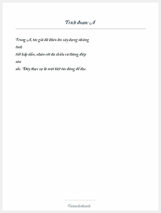 Trích đoạn A