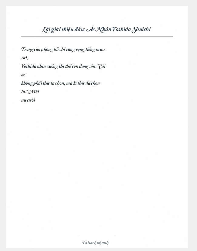 Trích đoạn Ác Nhân Yoshida Shuichi