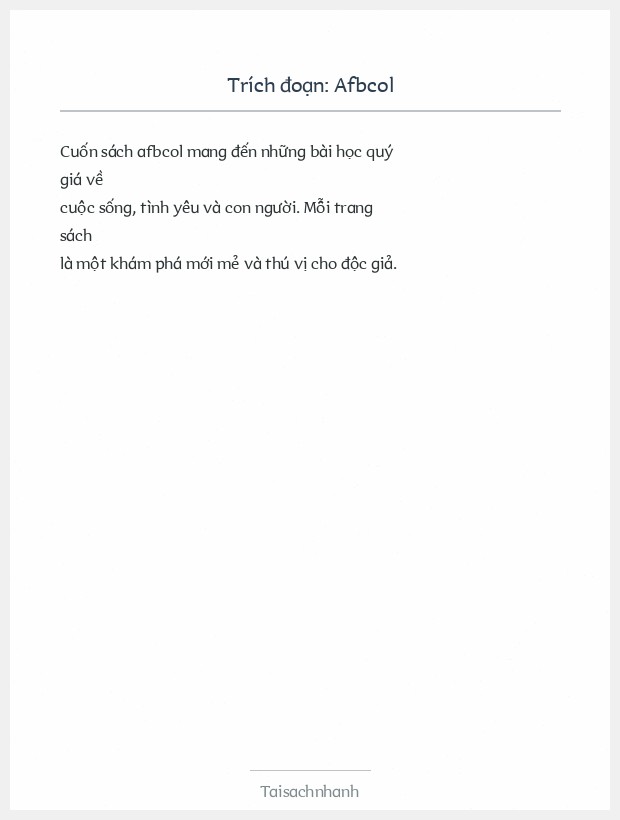 Trích đoạn Afbcol