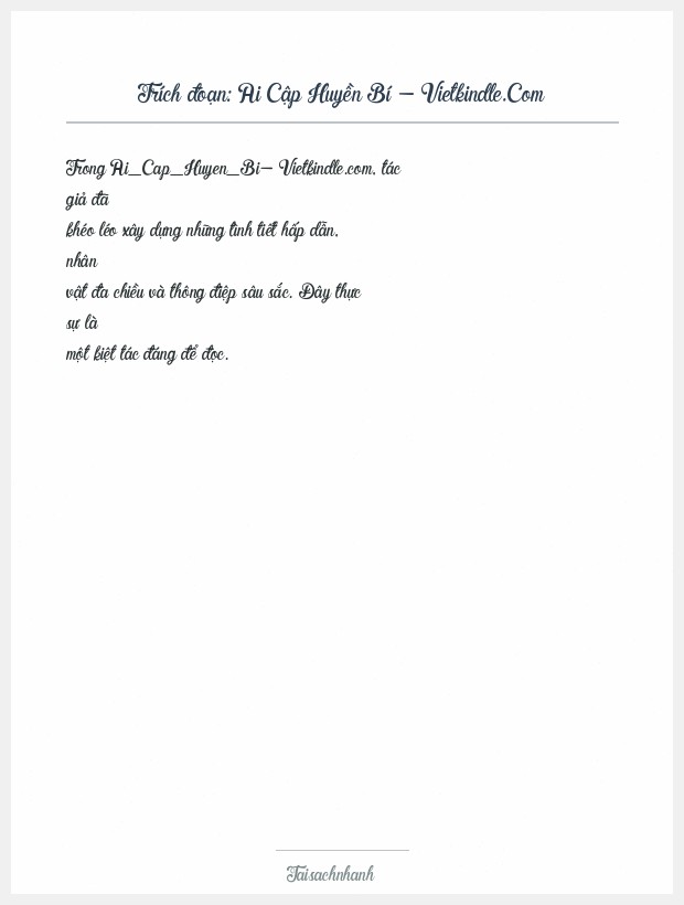 Trích đoạn Ai Cập Huyền Bí - Vietkindle.Com