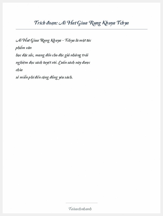 Trích đoạn Ai Hat Giua Rung Khuya Tchya