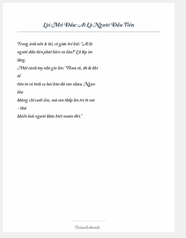 Trích đoạn Ai Là Người Đầu Tiên