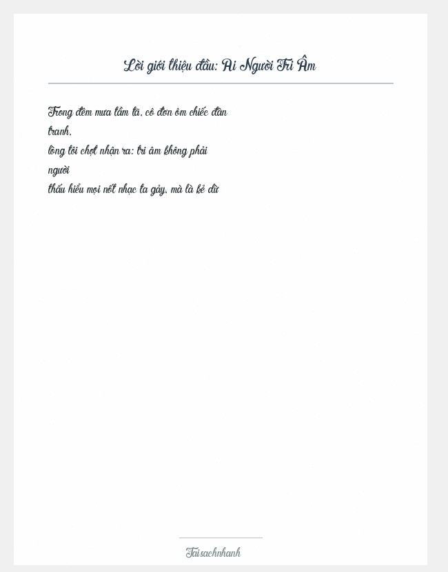 Trích đoạn Ai Người Tri Âm