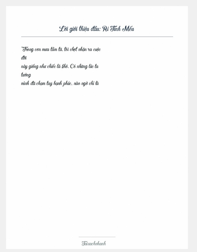 Trích đoạn Ai Tinh Mếu