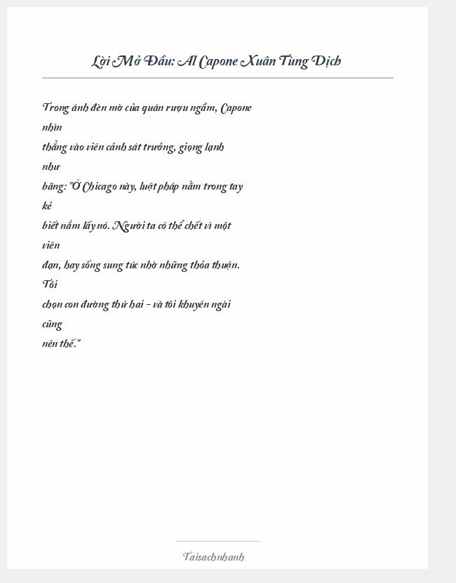 Trích đoạn Al Capone Xuân Tùng Dịch