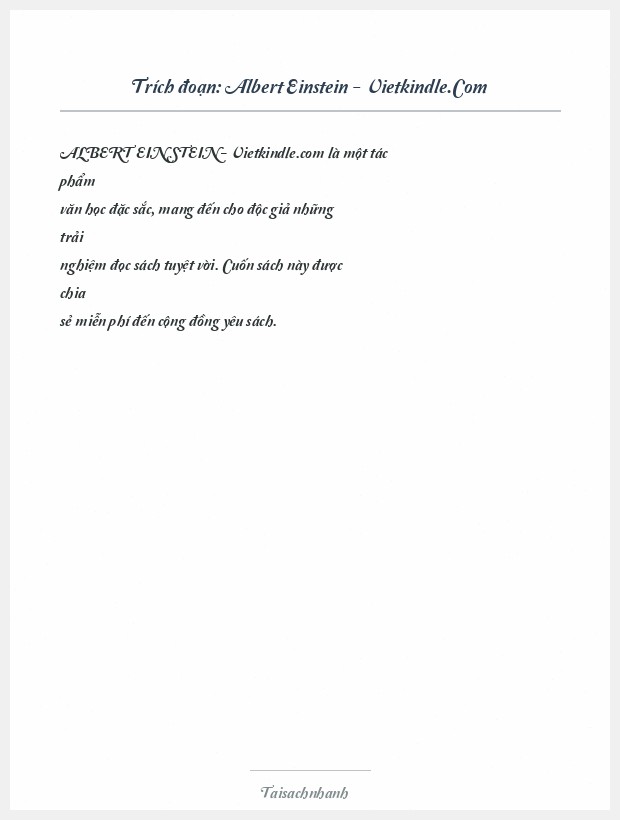 Trích đoạn Albert Einstein - Vietkindle.Com
