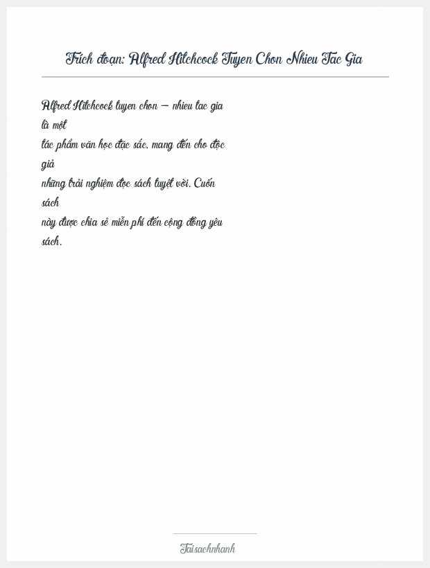 Trích đoạn Alfred Hitchcock Tuyen Chon Nhieu Tac Gia