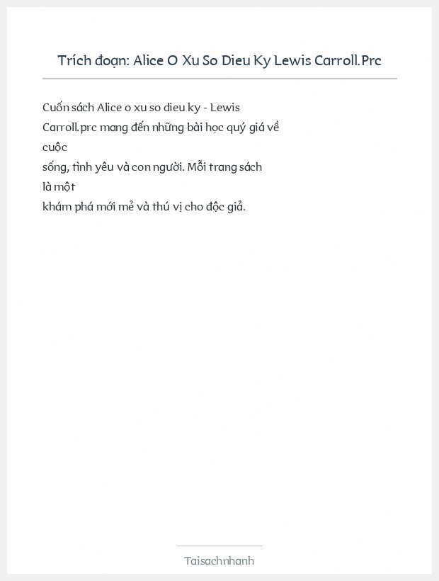 Trích đoạn Alice O Xu So Dieu Ky Lewis Carroll.Prc