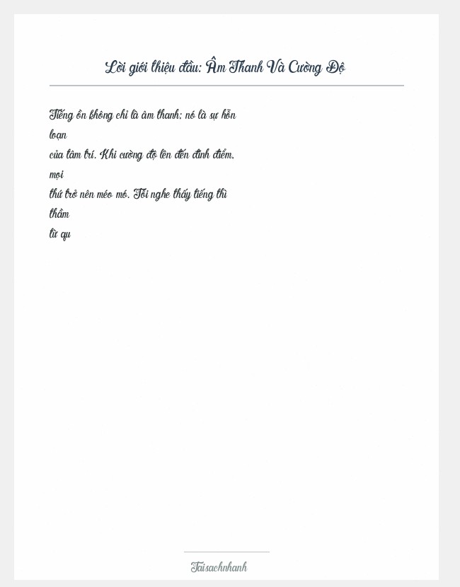 Trích đoạn Âm Thanh Và Cường Độ