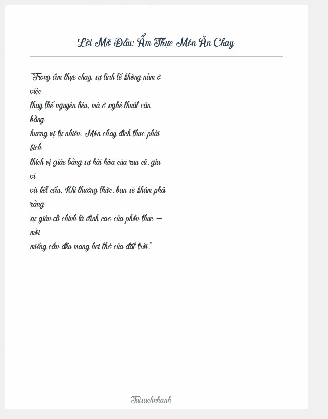 Trích đoạn Ẩm Thực Món Ăn Chay