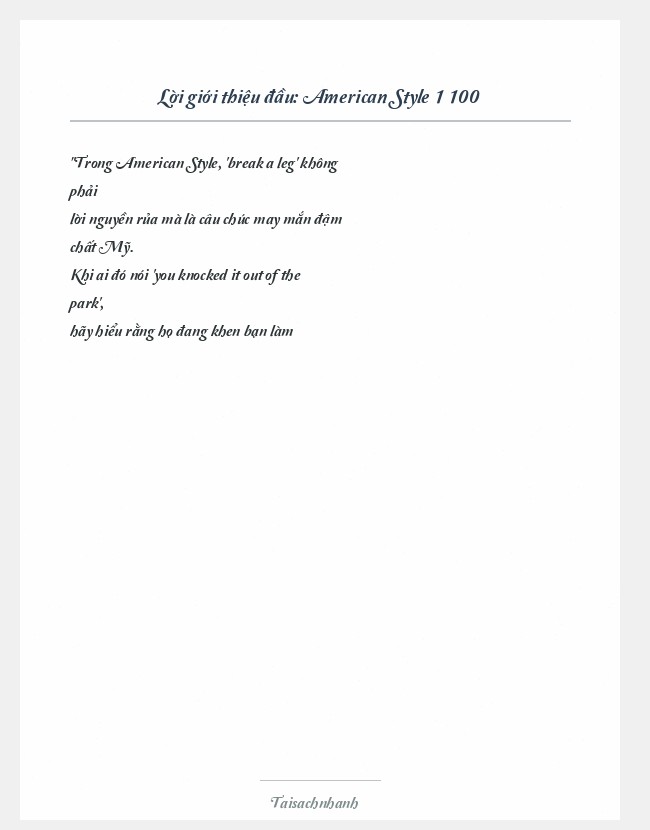 Trích đoạn American Style 1 100