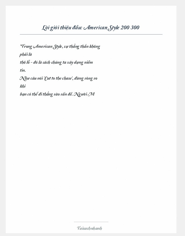 Trích đoạn American Style 200 300