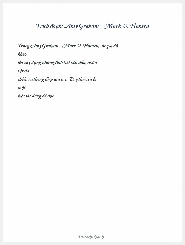 Trích đoạn Amy Graham - Mark V. Hansen