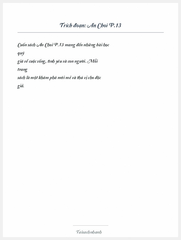 Trích đoạn An Choi P.13