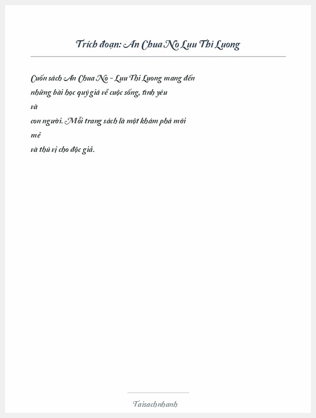 Trích đoạn An Chua No Luu Thi Luong