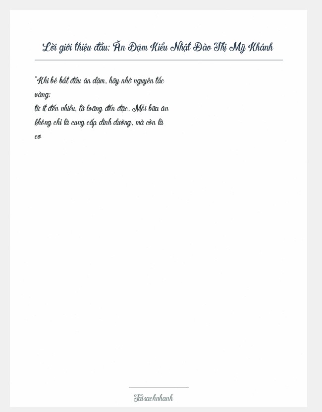 Trích đoạn Ăn Dặm Kiểu Nhật Đào Thị Mỹ Khánh