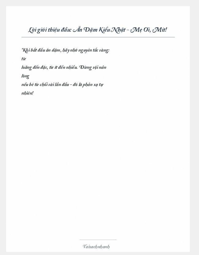 Trích đoạn Ăn Dặm Kiểu Nhật - Mẹ Ơi, Mít!