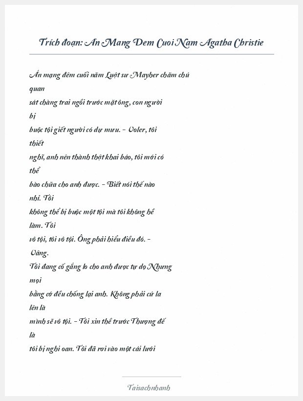 Trích đoạn An Mang Dem Cuoi Nam Agatha Christie