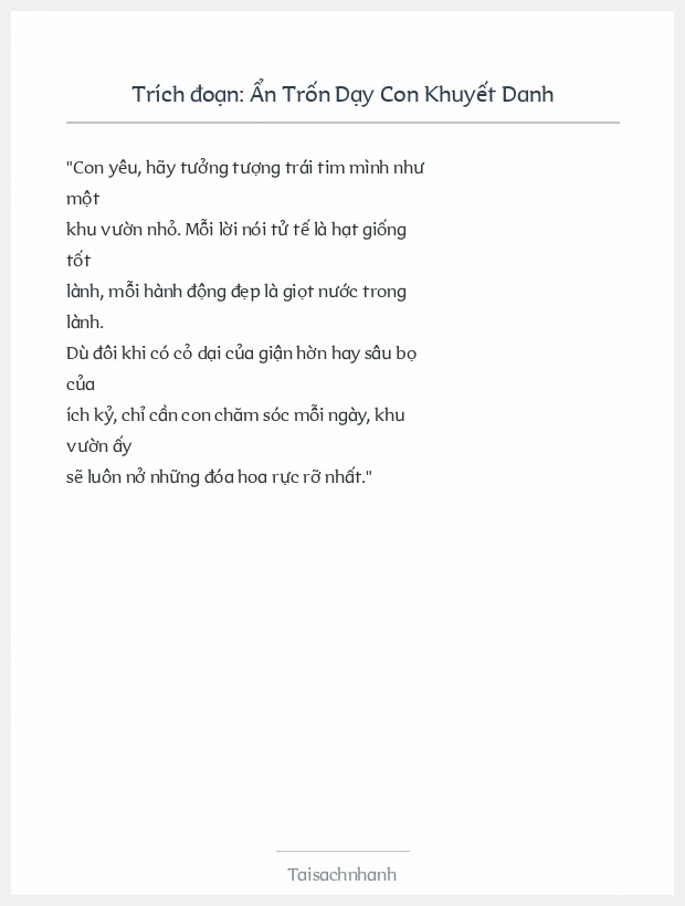 Trích đoạn Ẩn Trốn Dạy Con Khuyết Danh