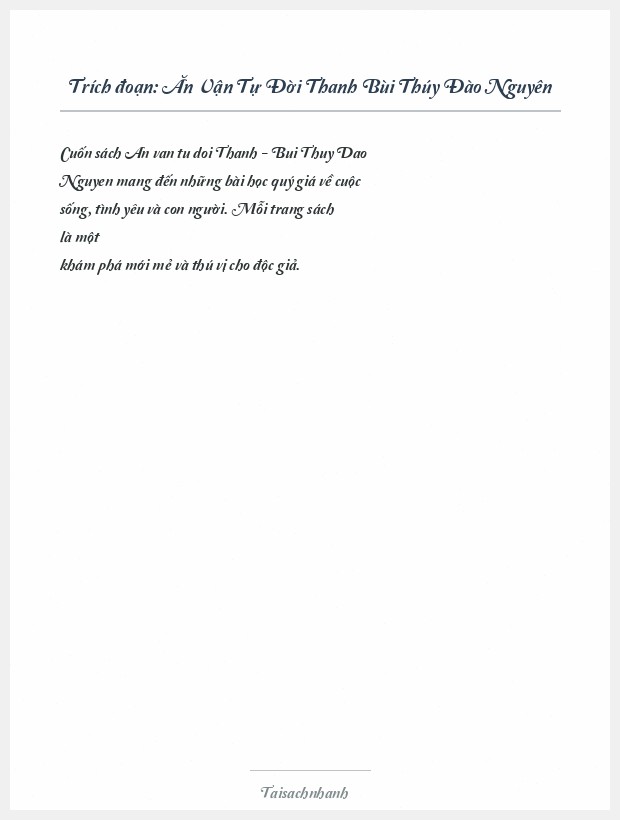 Trích đoạn Ăn Vận Tự Đời Thanh Bùi Thúy Đào Nguyên