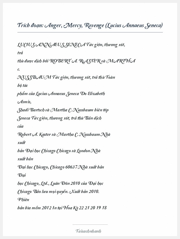 Trích đoạn Anger, Mercy, Revenge (Lucius Annaeus Seneca)