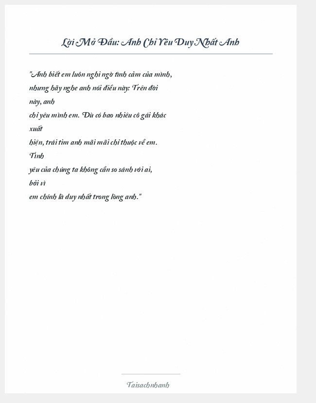 Trích đoạn Anh Chỉ Yêu Duy Nhất Anh