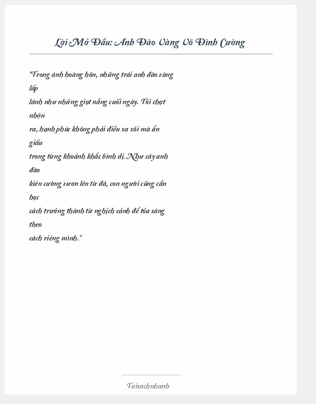 Trích đoạn Anh Đào Vàng Võ Đình Cường