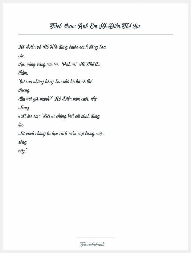 Trích đoạn Anh Em Hồ Điền Thế Sự