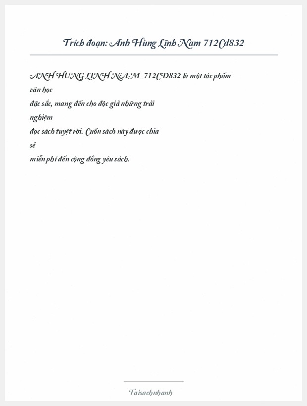 Trích đoạn Anh Hùng Lĩnh Nam 712Cd832