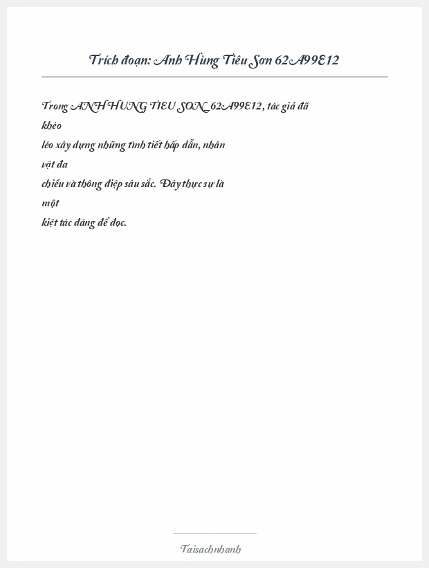 Trích đoạn Anh Hùng Tiêu Sơn 62A99E12