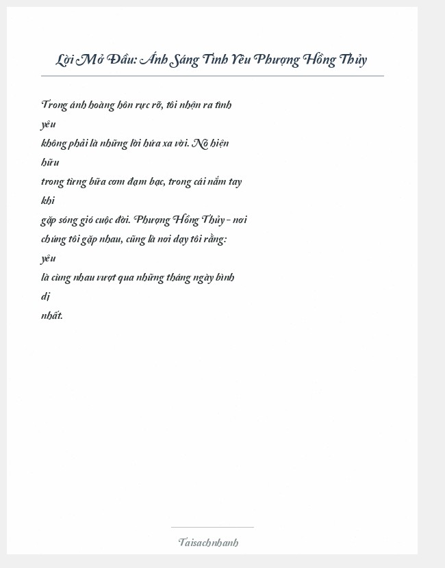 Trích đoạn Ánh Sáng Tình Yêu Phượng Hồng Thủy