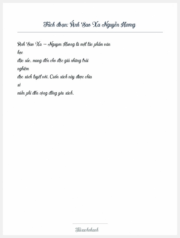 Trích đoạn Ánh Sao Xa Nguyễn Hương