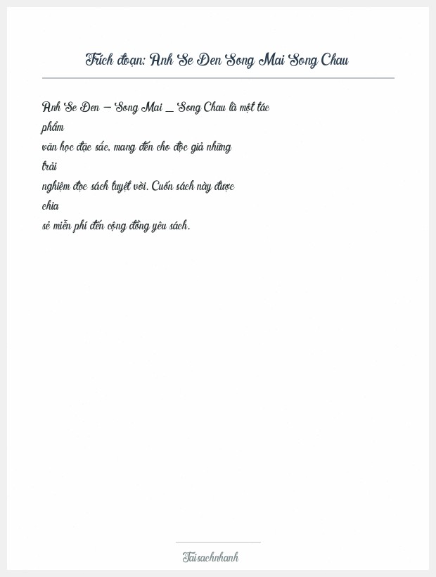 Trích đoạn Anh Se Den Song Mai Song Chau