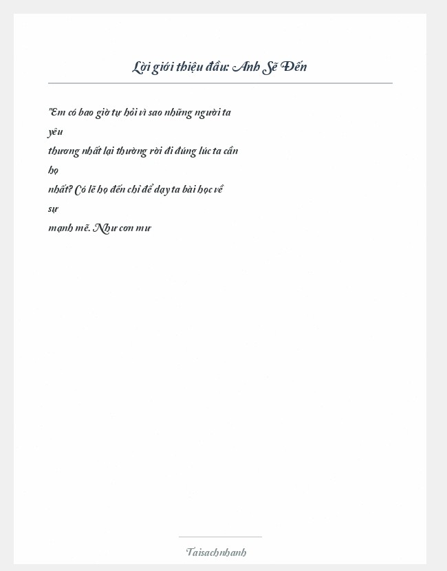 Trích đoạn Anh Sẽ Đến