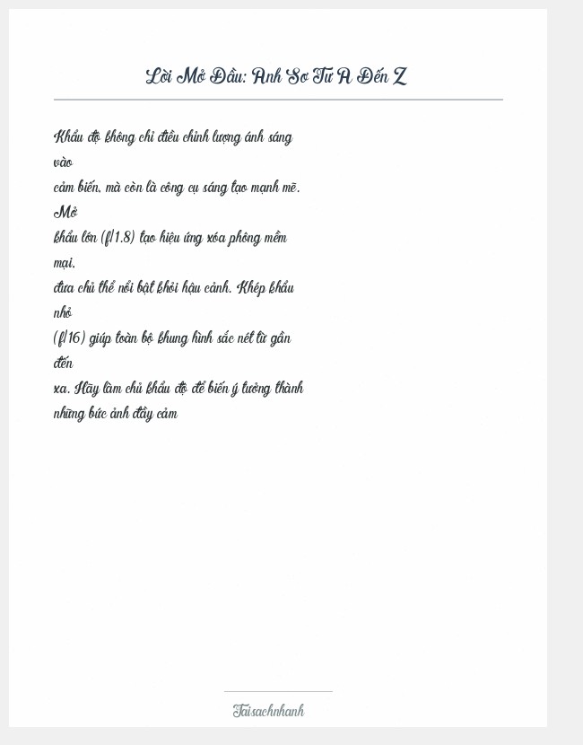 Trích đoạn Anh Sơ Tư A Đến Z