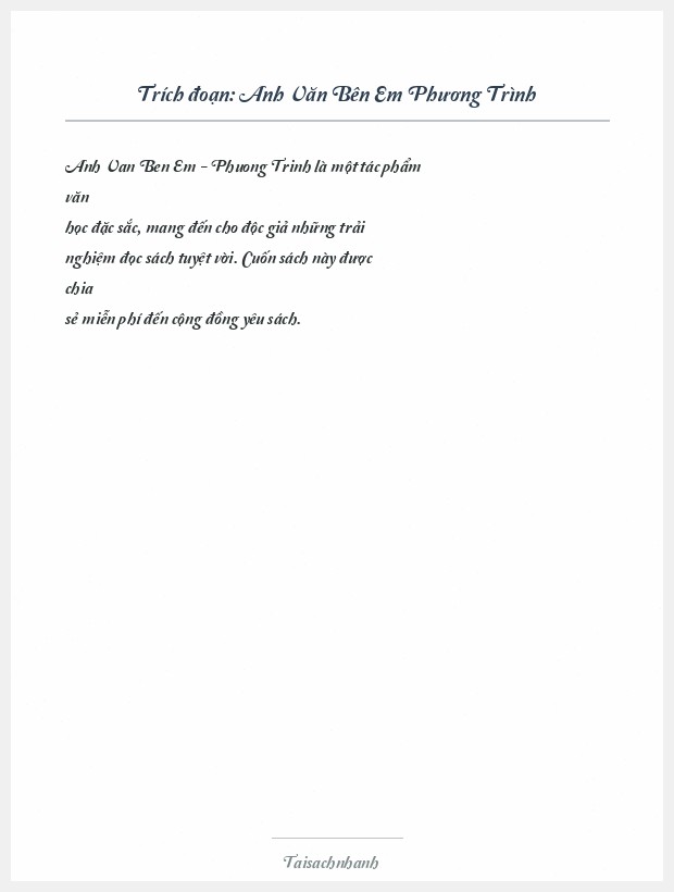 Trích đoạn Anh Văn Bên Em Phương Trình