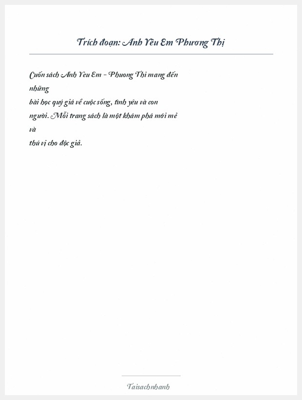 Trích đoạn Anh Yêu Em Phương Thị