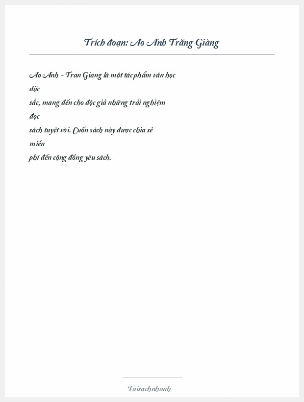 Trích đoạn Ao Anh Trăng Giàng