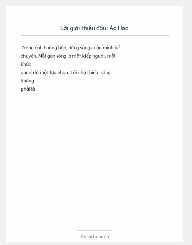 Trích đoạn Áo Hoa