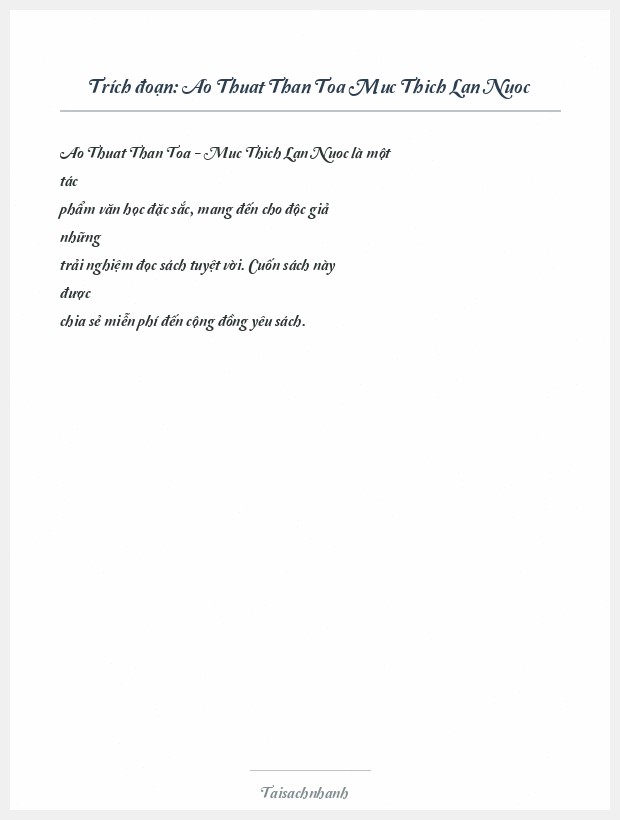 Trích đoạn Ao Thuat Than Toa Muc Thich Lan Nuoc